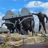 Bronze Bull Memorial Sculpture Enumclaw City Park